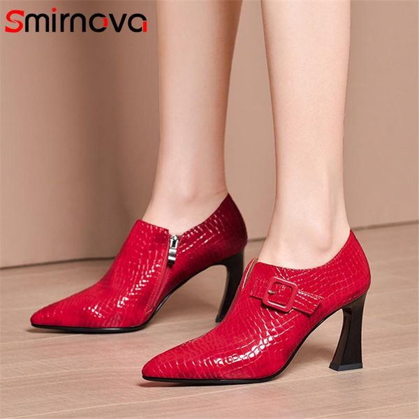 smirnova 2021 genuine leather shoes women pumps pointed toe buckle single high heel dress ladies, Black
smirnova 2021 genuine leather shoes women pumps pointed toe buckle single high heel dress ladies, Black