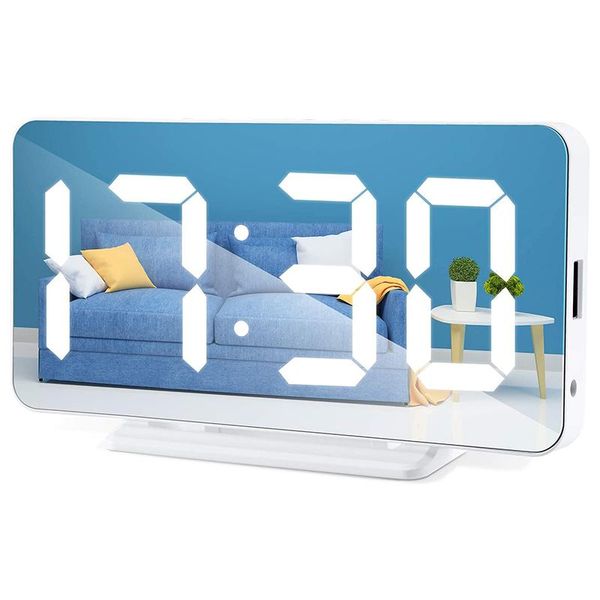 other clocks & accessories digital alarm clock with 6.5 inches large mirrored led display, usb charger port, brightness adjustable, snooze f
other clocks & accessories digital alarm clock with 6.5 inches large mirrored led display, usb charger port, brightness adjustable, snooze f
