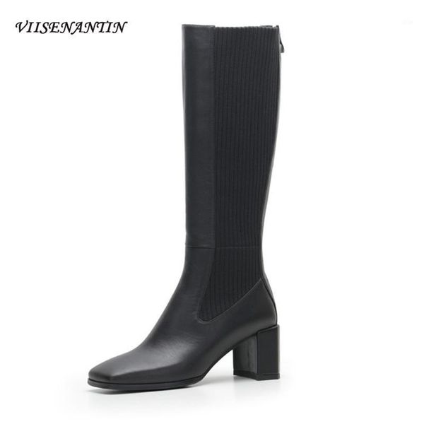 boots style knitted stretch high square toe thick heel zipper women knee length fashion botas mujer1, Black
boots style knitted stretch high square toe thick heel zipper women knee length fashion botas mujer1, Black