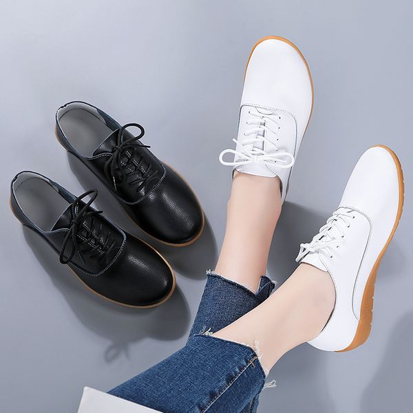 real cowhide lace-up mother leather comfortable casual shoe women's singles plus size beef tendon sole peas shoes
real cowhide lace-up mother leather comfortable casual shoe women's singles plus size beef tendon sole peas shoes