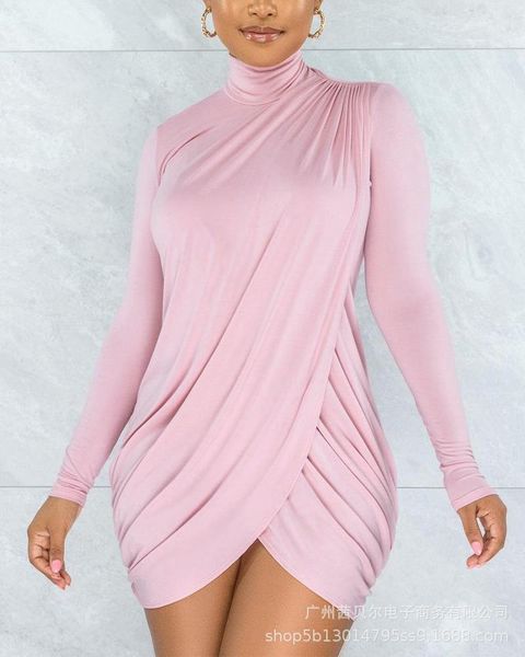 casual dresses fashion women's dress half high neck solid 2021 long sleeve irregular mini, Black;gray
casual dresses fashion women's dress half high neck solid 2021 long sleeve irregular mini, Black;gray
