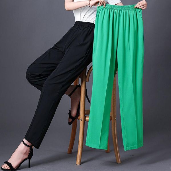 women's pants & capris ice silk straight women middle-aged summer high waist casual thin large size black ankle-length baggy trousers, Black;white
women's pants & capris ice silk straight women middle-aged summer high waist casual thin large size black ankle-length baggy trousers, Black;white