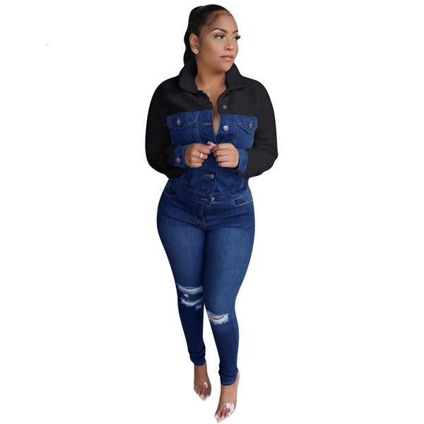winter wool and denim patchwork women casual coats lapel neck long sleeves buttons pockets fashion jackets outwear, Black;brown
winter wool and denim patchwork women casual coats lapel neck long sleeves buttons pockets fashion jackets outwear, Black;brown
