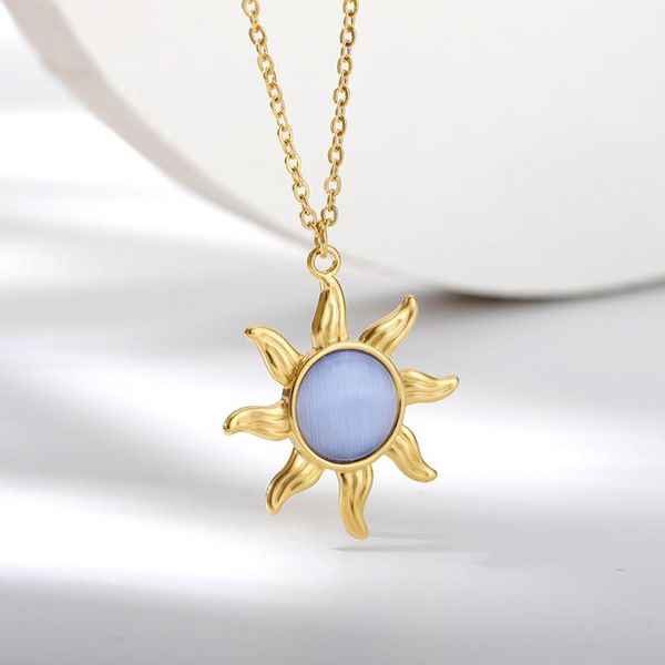 chains boho opal sun flower pendant necklace for women vintage stainless steel necklaces aesthetic jewelry wedding accessories gift, Silver
chains boho opal sun flower pendant necklace for women vintage stainless steel necklaces aesthetic jewelry wedding accessories gift, Silver