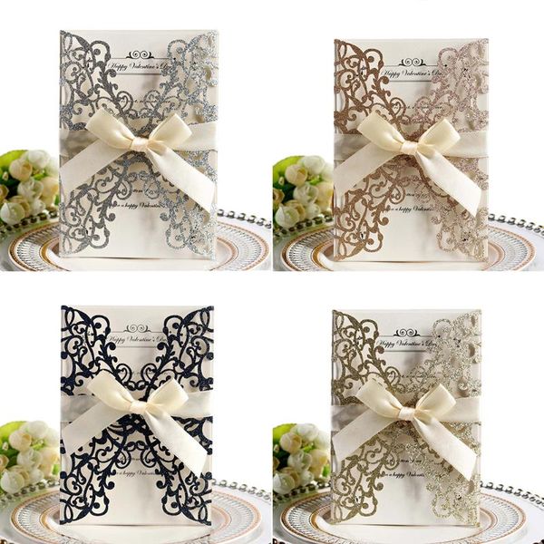 greeting cards 10pcs/set hollow laser cut wedding invitations elegant engagement invitation card with ribbon supplies
greeting cards 10pcs/set hollow laser cut wedding invitations elegant engagement invitation card with ribbon supplies