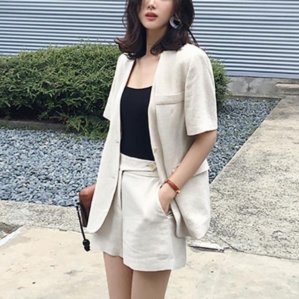 women's tracksuits korean fashion casual loose two piece set women short blazer coat + shorts suits summer pants 2 ensemble femme, Gray
women's tracksuits korean fashion casual loose two piece set women short blazer coat + shorts suits summer pants 2 ensemble femme, Gray