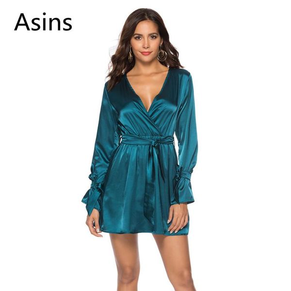 casual dresses asins dress women 2021 spring fashion solid color deep v neck flare sleeve sashes wild satin mini, Black;gray
casual dresses asins dress women 2021 spring fashion solid color deep v neck flare sleeve sashes wild satin mini, Black;gray