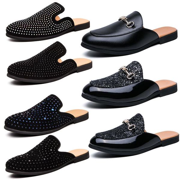 fashion designer luxury leather loafer muller slipper shoes with buckle fashion princetown slipper mens casual mules flat leather shoes, Black
fashion designer luxury leather loafer muller slipper shoes with buckle fashion princetown slipper mens casual mules flat leather shoes, Black