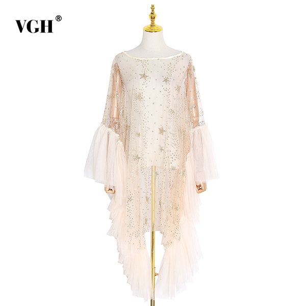 vgh see through dress for women o neck batwing sleeve patchwork sequin irregular dresses female fashion new clothing fall 210421, Black;gray
vgh see through dress for women o neck batwing sleeve patchwork sequin irregular dresses female fashion new clothing fall 210421, Black;gray