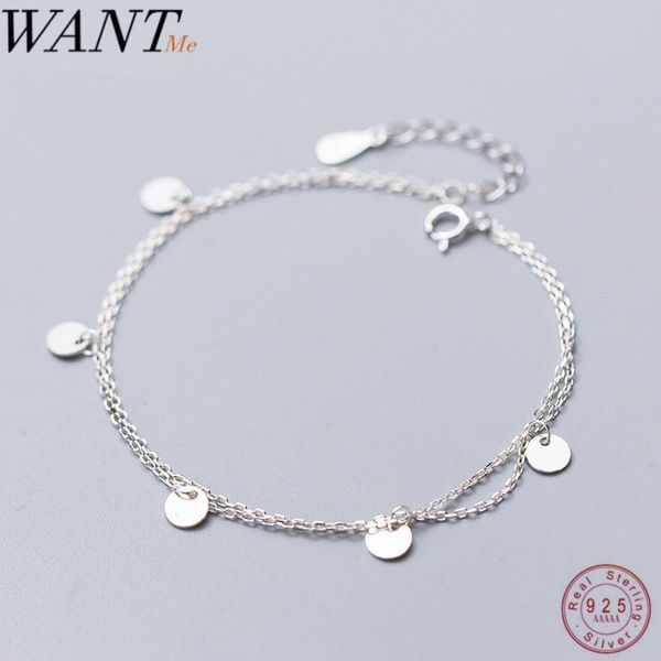real 100% 925 sterling silver double round disc chain charm bracelet for women trendy party teen jewelry gift accessories link,, Black
real 100% 925 sterling silver double round disc chain charm bracelet for women trendy party teen jewelry gift accessories link,, Black