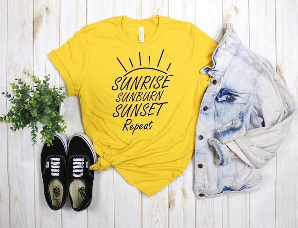 sunrise sunburn sunset repeat print men t shirts and women cotton casual funny 90s lady yong girl drop s 874, White;black
sunrise sunburn sunset repeat print men t shirts and women cotton casual funny 90s lady yong girl drop s 874, White;black