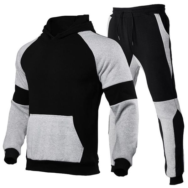 men's tracksuits zogaa hoodies suit contrast stitching sports blank solid color pullover logo customization, Gray
men's tracksuits zogaa hoodies suit contrast stitching sports blank solid color pullover logo customization, Gray