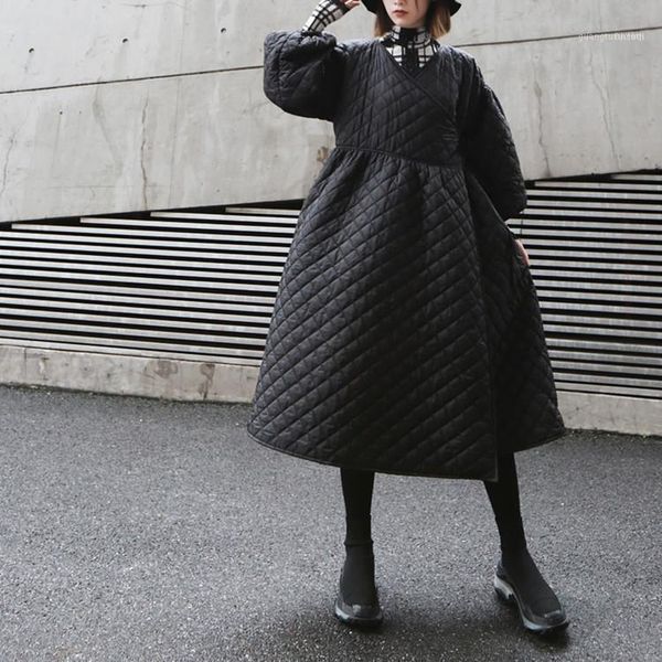 women's down & parkas oversize winter argyle cotton coat women vintage japan harajuku style puff sleeve lantern parka spring autumn ove, Black
women's down & parkas oversize winter argyle cotton coat women vintage japan harajuku style puff sleeve lantern parka spring autumn ove, Black
