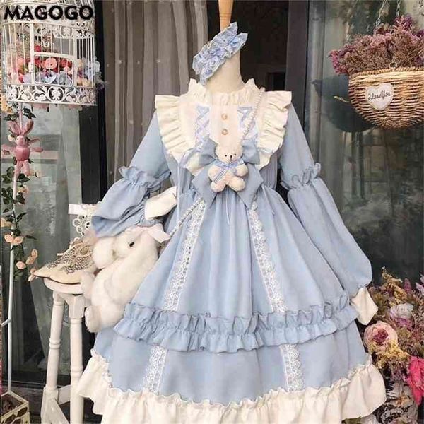 lolita style dres lace maid costume long sleeve kawaii loose soft sisters female cute sweet mid 210701, Black;gray
lolita style dres lace maid costume long sleeve kawaii loose soft sisters female cute sweet mid 210701, Black;gray