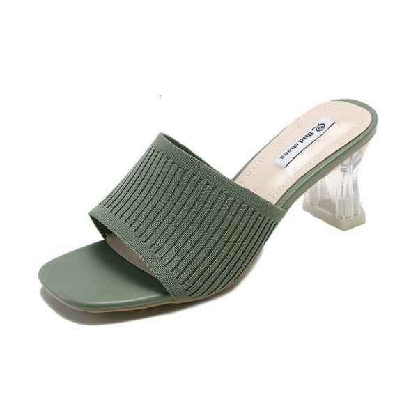 slippers women knitted women's summer thick heel transparent square toe open slides female fashion one word shoes wc38, Black
slippers women knitted women's summer thick heel transparent square toe open slides female fashion one word shoes wc38, Black