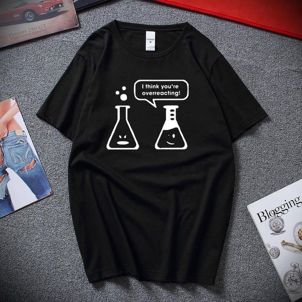 men's t-shirts i think you're overreacting chemistry bottle unique pattern soft breathable t-shirt fashion cotton short sleeve t s, White;black
men's t-shirts i think you're overreacting chemistry bottle unique pattern soft breathable t-shirt fashion cotton short sleeve t s, White;black