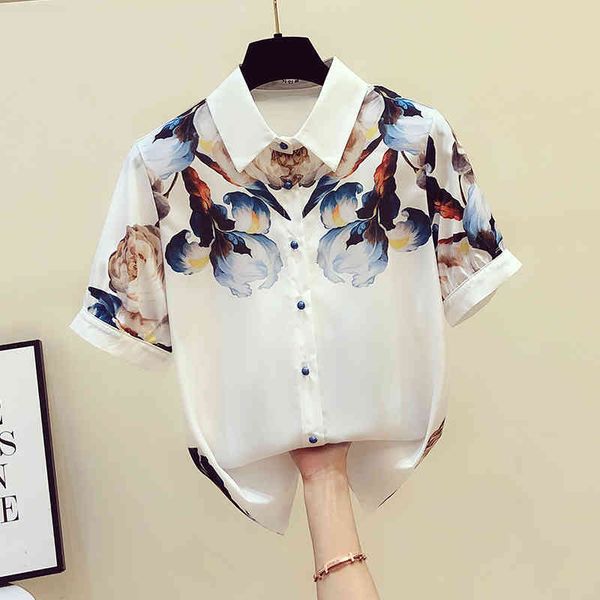 summer elegant women's turn down collar short sleeves floral print shirts girls ladies shirt blouse a3521 210428, White
summer elegant women's turn down collar short sleeves floral print shirts girls ladies shirt blouse a3521 210428, White