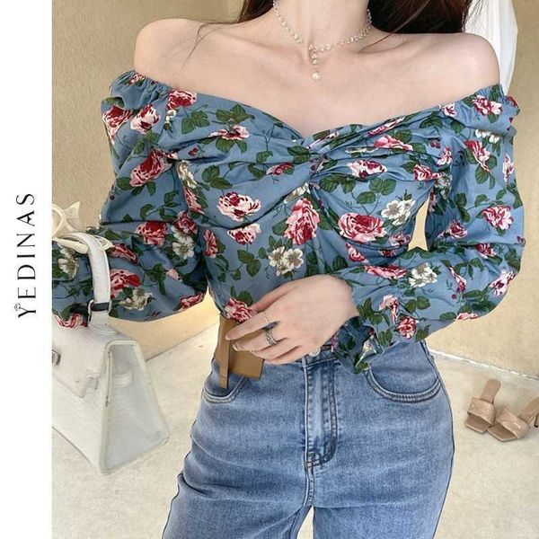 yedinas women fashion floral print blouses vintage v neck long sleeve back elastic spring autumn female shirts chic 210527, White
yedinas women fashion floral print blouses vintage v neck long sleeve back elastic spring autumn female shirts chic 210527, White