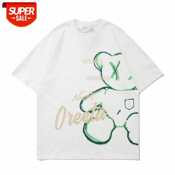 bear hand-painted graffiti short-sleeved t-shirt men's street round neck five-point sleeve loose half #ze9k, White;black
bear hand-painted graffiti short-sleeved t-shirt men's street round neck five-point sleeve loose half #ze9k, White;black