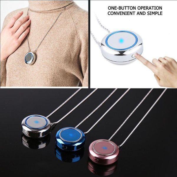 necklace with mini portable low noise air purifier negative ionizer freshener pendant necklaces, Silver
necklace with mini portable low noise air purifier negative ionizer freshener pendant necklaces, Silver