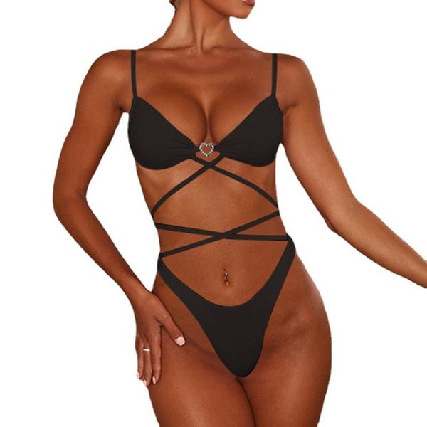 women's swimwear black pink bikini set bandage women swimsuit 2021 female bathers biquini swim wear bathing suit, White;black
women's swimwear black pink bikini set bandage women swimsuit 2021 female bathers biquini swim wear bathing suit, White;black