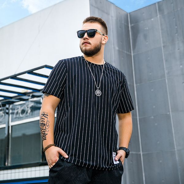 tee 2021 striped oversized print t male loops fat man's crew's neck cotton shirt, White;black
tee 2021 striped oversized print t male loops fat man's crew's neck cotton shirt, White;black