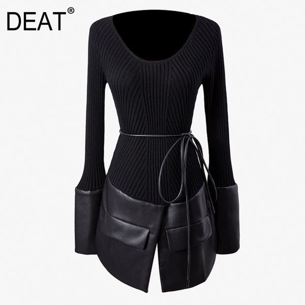 knitting sweater slim fit round neck long flare sleeve women black patchwork pullovers fashion tide summer 7e1030 210421, White;black
knitting sweater slim fit round neck long flare sleeve women black patchwork pullovers fashion tide summer 7e1030 210421, White;black