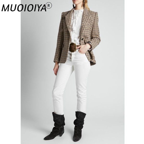 women's suits & blazers women wool houndstooth blazer coat ladies 2021 office wear single button female outwear suit, White;black
women's suits & blazers women wool houndstooth blazer coat ladies 2021 office wear single button female outwear suit, White;black