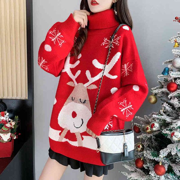 women's sweaters camisola de natal feminino solto bonito elk roupas inverno coreano moda y2k oversized longo camisola malha gola alta f, White;black
women's sweaters camisola de natal feminino solto bonito elk roupas inverno coreano moda y2k oversized longo camisola malha gola alta f, White;black