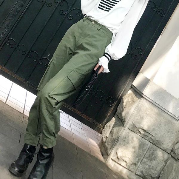 women's pants & capris fashion hip hop streetwear women cargo high waist pockets trousers female safari style loose harem, Black;white
women's pants & capris fashion hip hop streetwear women cargo high waist pockets trousers female safari style loose harem, Black;white
