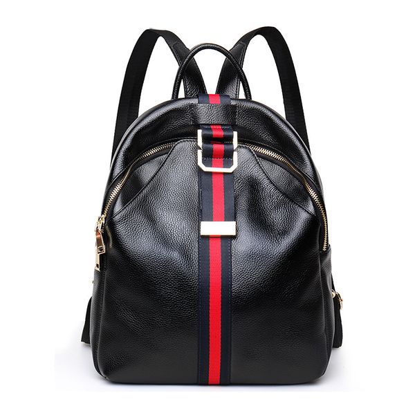 wallets korean high end boutique leather simple backpack women's leather stripe fashion versatile women's, Red;black
wallets korean high end boutique leather simple backpack women's leather stripe fashion versatile women's, Red;black