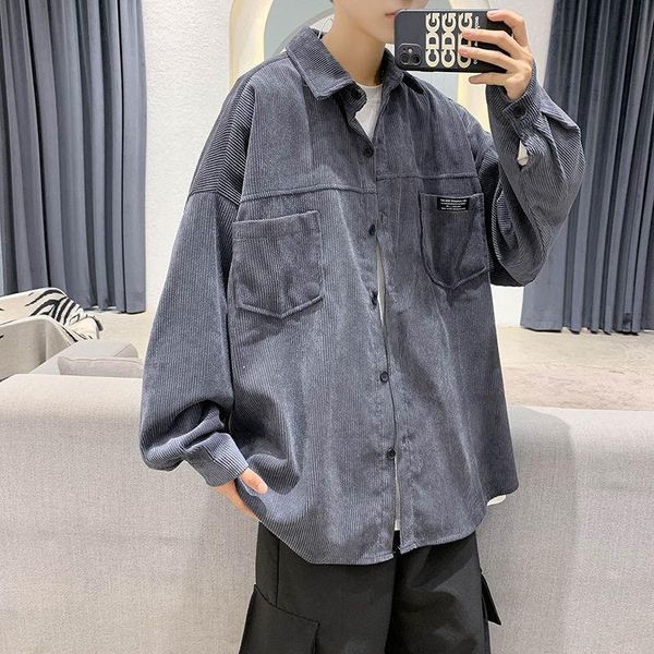 autumn corduroy shirt men's fashion retro cotton casual men streetwear wild loose korean long-sleeved shirts mens -2xl, White;black
autumn corduroy shirt men's fashion retro cotton casual men streetwear wild loose korean long-sleeved shirts mens -2xl, White;black