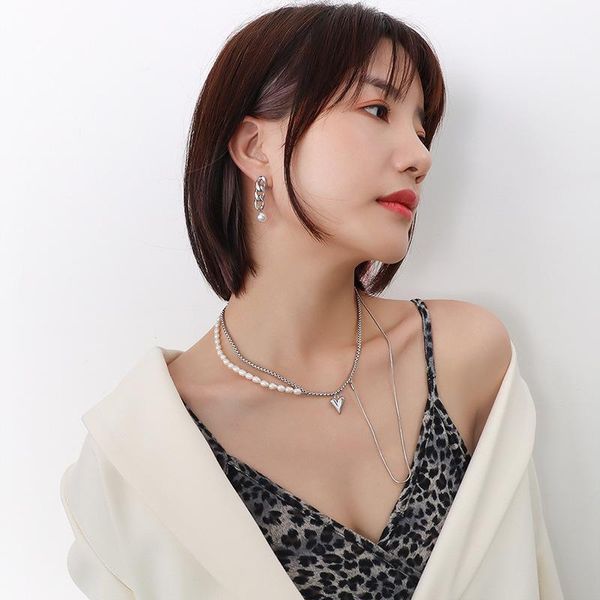 pendant necklaces allme french double layers irregular natural pearl beaded necklace for women ladies love heart accessories, Silver
pendant necklaces allme french double layers irregular natural pearl beaded necklace for women ladies love heart accessories, Silver