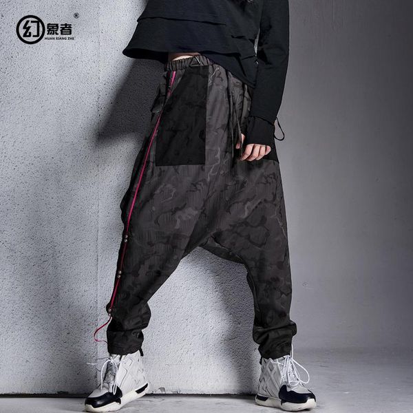 men's clothing stylish original designer lifting gear across the pants loose small feet crotch, Black
men's clothing stylish original designer lifting gear across the pants loose small feet crotch, Black