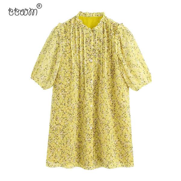 women chic ruffles floral print buttons pleated mini dress vintage short sleeve with lining dresses casual female outfits 210520, Black;gray
women chic ruffles floral print buttons pleated mini dress vintage short sleeve with lining dresses casual female outfits 210520, Black;gray