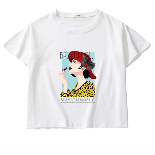women's t-shirt beautiful make up vogue print lady short women t shirt summer crop streetwear female tee, White
women's t-shirt beautiful make up vogue print lady short women t shirt summer crop streetwear female tee, White