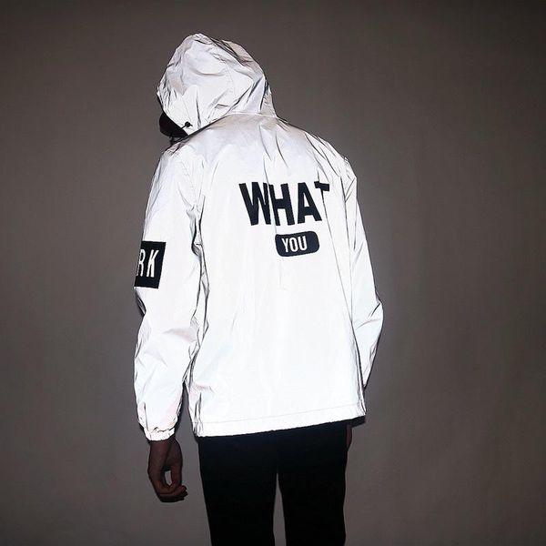 men's jackets couple reflective coat lovers hooded men women hip hop youth clothing glow in the dark glitter outwear jacket zip up wind, Black;brown
men's jackets couple reflective coat lovers hooded men women hip hop youth clothing glow in the dark glitter outwear jacket zip up wind, Black;brown
