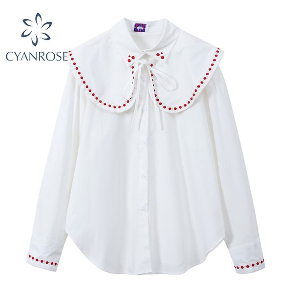 white vintage blouses women's preppy style peter pan lace-up collar stylish lantern long sleeve shirts loose blusas ladies 210417
white vintage blouses women's preppy style peter pan lace-up collar stylish lantern long sleeve shirts loose blusas ladies 210417