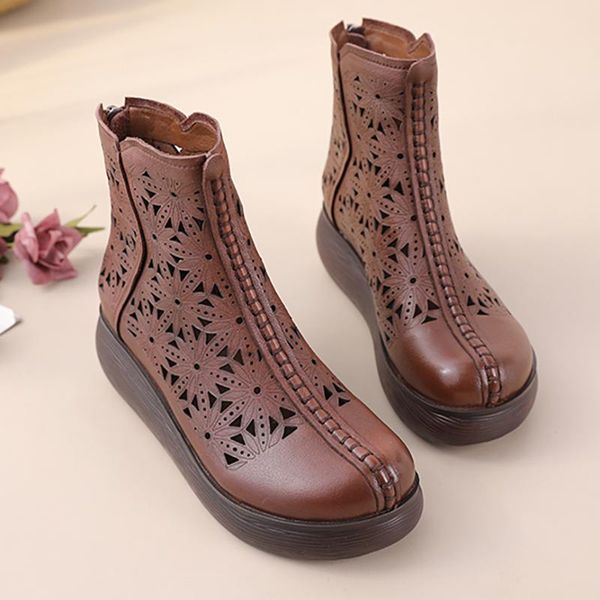 boots 2021 summer women casual ankle genuine leather cut-outs sandals retro handmade women's flat shoes botas de mujer, Black
boots 2021 summer women casual ankle genuine leather cut-outs sandals retro handmade women's flat shoes botas de mujer, Black