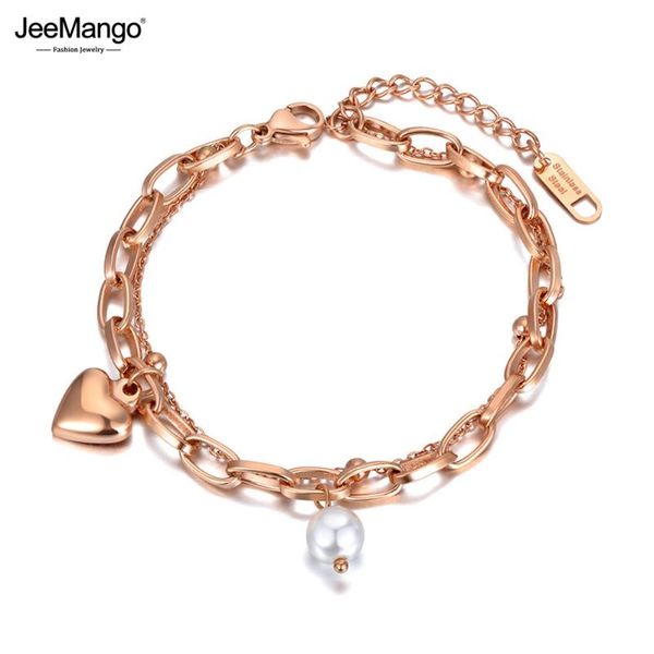 charm bracelets jeemango 316l stainless steel white pearl chain & link for women double layer bohemia heart bracelet jb20217, Golden;silver
charm bracelets jeemango 316l stainless steel white pearl chain & link for women double layer bohemia heart bracelet jb20217, Golden;silver