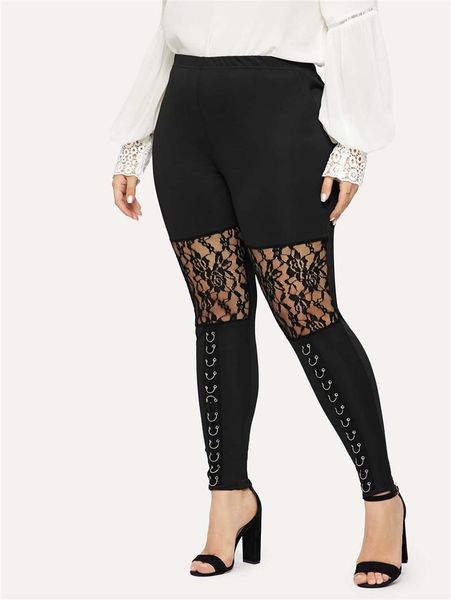 female oversize lace patchwork long pants casual black solid color high waist hoop skinny elastic plus size trousers women's & capris, Black;white
female oversize lace patchwork long pants casual black solid color high waist hoop skinny elastic plus size trousers women's & capris, Black;white