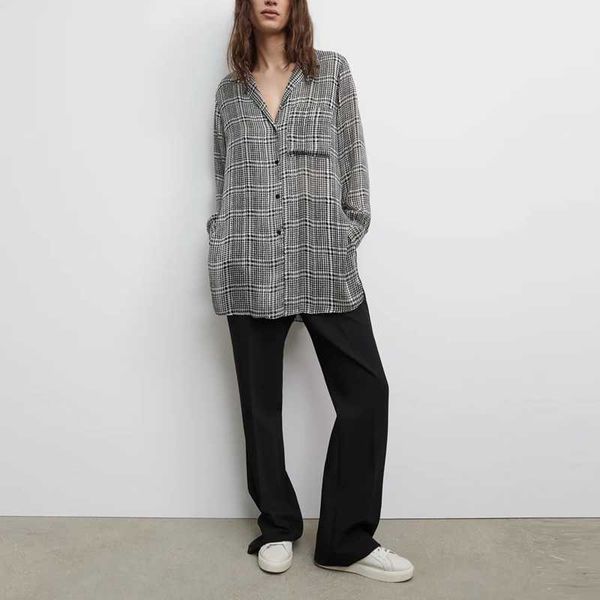 women spring long blouse plaid shirts ladies loose plus size turn down collar sleeve shirt female 210525, White
women spring long blouse plaid shirts ladies loose plus size turn down collar sleeve shirt female 210525, White