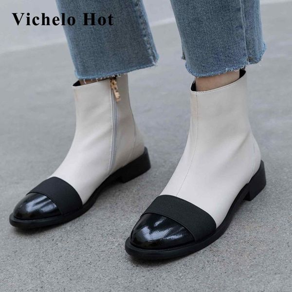 boots vichelo leisure natural leather mixed cloth winter shoes women round toe med square heels zipper daily wear ankle l11, Black
boots vichelo leisure natural leather mixed cloth winter shoes women round toe med square heels zipper daily wear ankle l11, Black
