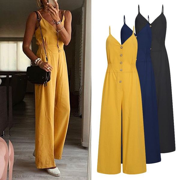 celmia elegant women long rompers 2021 summer sleeveless jumpsuits straps wide leg playsuits casual solid v-neck overalls, Black;white
celmia elegant women long rompers 2021 summer sleeveless jumpsuits straps wide leg playsuits casual solid v-neck overalls, Black;white