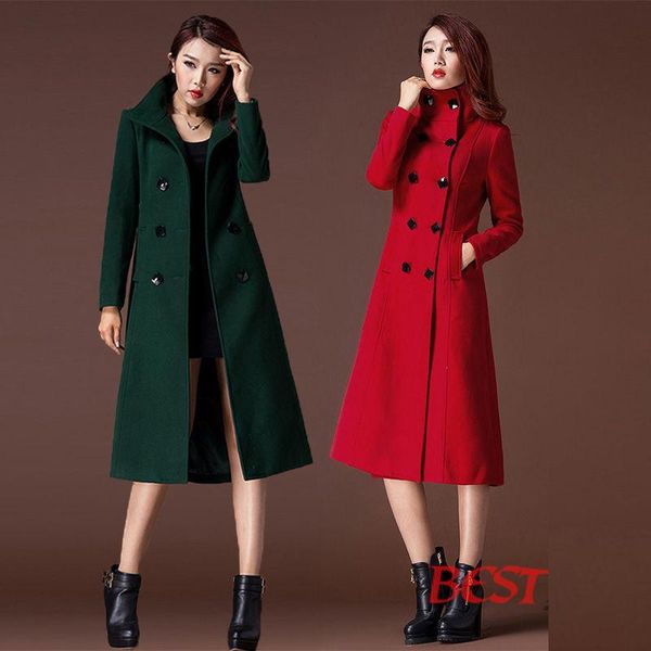 women's wool & blends 2021 autumn winter women long fashion woolen jackets female outerwear office elegant causal solid coats q204, Black
women's wool & blends 2021 autumn winter women long fashion woolen jackets female outerwear office elegant causal solid coats q204, Black