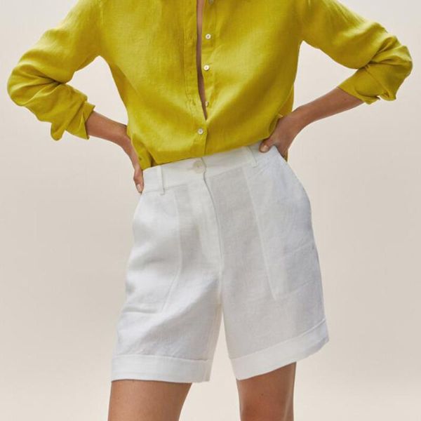 women's shorts breathable curled cuffs leisure women 2021 summer solid color cotton linen high waist street lady straight-leg, White;black
women's shorts breathable curled cuffs leisure women 2021 summer solid color cotton linen high waist street lady straight-leg, White;black