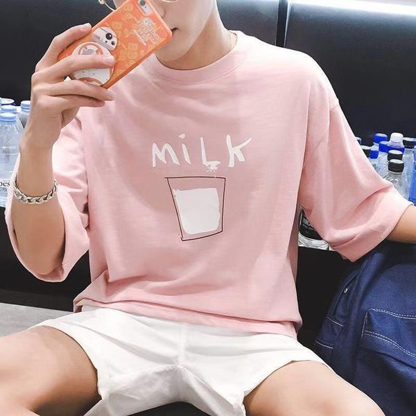 men's t-shirts summer korean student and women's trend simple bf harajuku style short sleeve t-shirt loose 5-sleeve pink half, White;black
men's t-shirts summer korean student and women's trend simple bf harajuku style short sleeve t-shirt loose 5-sleeve pink half, White;black