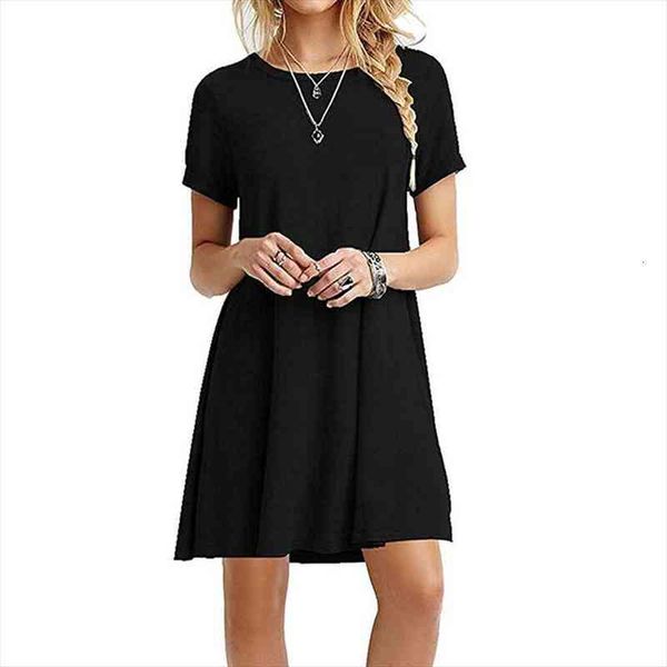 women solid green brown dress short sleeve female casual loose dresses chic knee length beach holiday dress, Black;gray
women solid green brown dress short sleeve female casual loose dresses chic knee length beach holiday dress, Black;gray