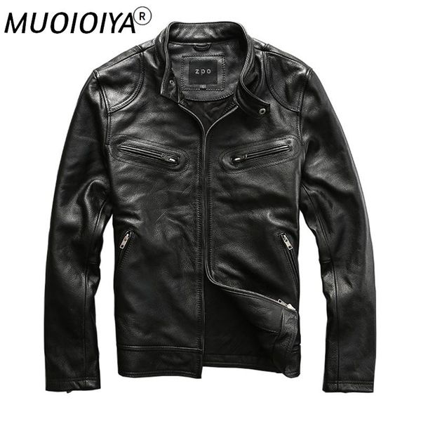 men's leather & faux genuine jacket men's head layer cowhide stand-up collar casual large size 7xl, Black
men's leather & faux genuine jacket men's head layer cowhide stand-up collar casual large size 7xl, Black