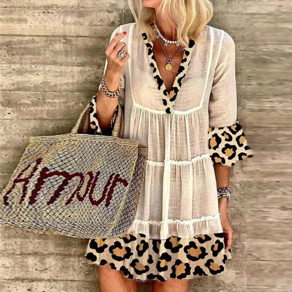 casual dresses vintage pachwork leopard party 2021 spring summer 3/4 sleeve loose dress women ladies v neck a-line beach, Black;gray
casual dresses vintage pachwork leopard party 2021 spring summer 3/4 sleeve loose dress women ladies v neck a-line beach, Black;gray